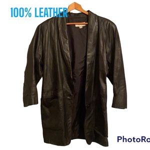 VTG Laurice Black Genuine Leather Double Breasted MOTO BIKER Jacket sz M Coat